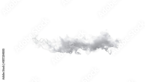 Isolated cloud formation against a clean white backdrop, perfect for compositing and design work isolated on transparent background