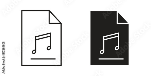 Music File icon with line and silhouette versions.