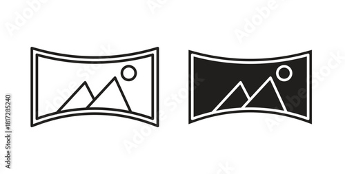 Panoramic icon with line and silhouette versions.