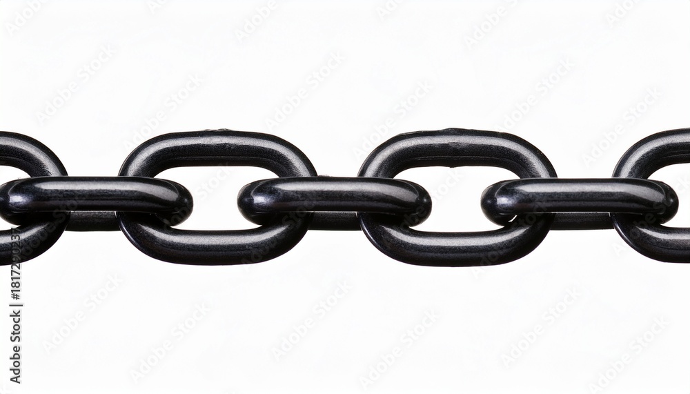 Obraz premium Black Chain Link Strength Connection Transparent Background