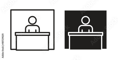 Exhibitor icon in doodle and stroke style.