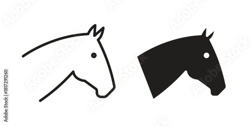 Horse icon in doodle and stroke style.