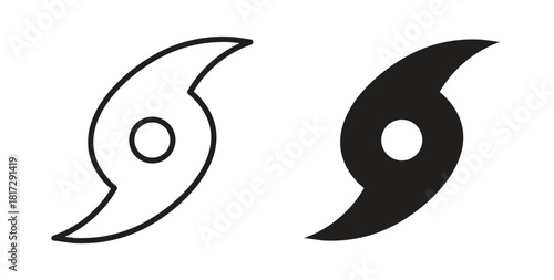 Hurricane icon in doodle and stroke style.
