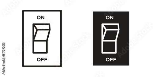 Light switch off icon in doodle and stroke style.