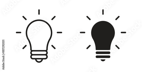 Lightbulb icon in doodle and stroke style.