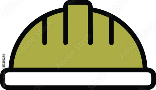 working Helmet colorfull silhouette vector icon on white background