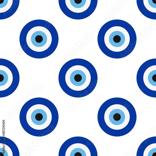 Turkish Nazar Evil Eye Seamless Pattern