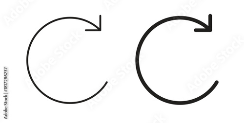 Refresh icons set. Simple line vector illustration