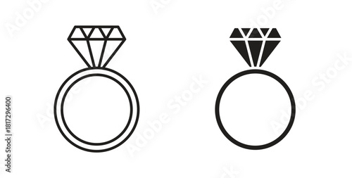 Ring icons set. Simple line vector illustration