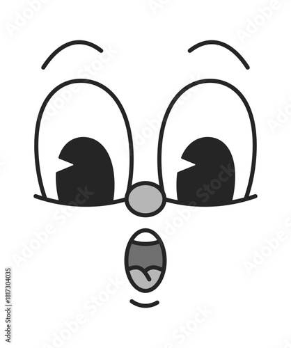 Shocked surprised cute caricature face