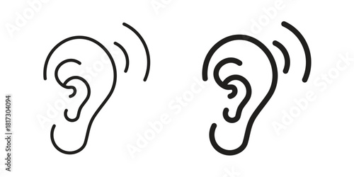 Listening icon in line design. Simple icon vector