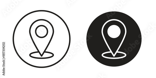 Located icon in line design. Simple icon vector