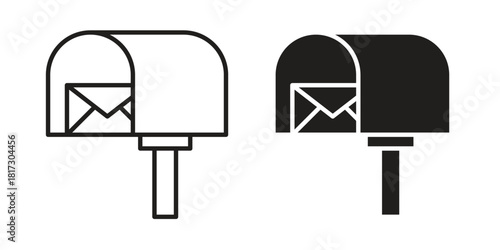 Mailbox icon in line design. Simple icon vector