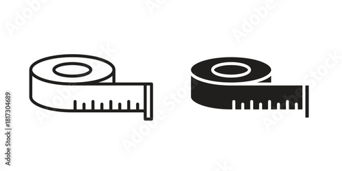 Meter tape icon in line design. Simple icon vector
