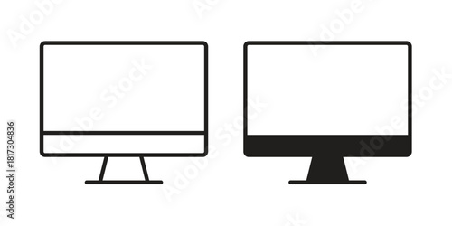Monitor icon in line design. Simple icon vector