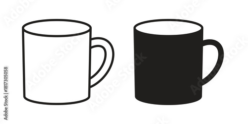 Mug icon in line design. Simple icon vector