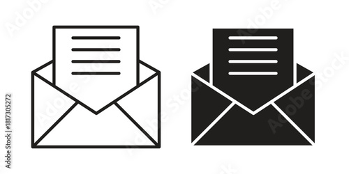 Newsletter icon in line design. Simple icon vector