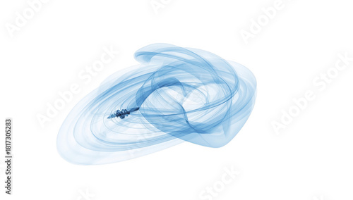 Abstract blue form on transparent background, a mesmerizing dance of light and color