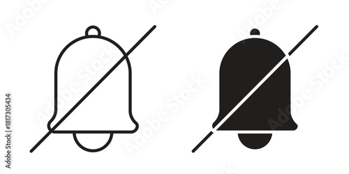 Notification off icon in line design. Simple icon vector