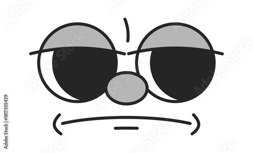 Cute comic face displeased grimace