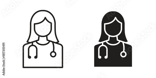 Nurse icon in line design. Simple icon vector