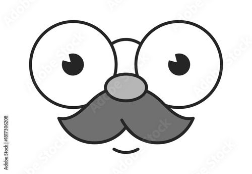 Mustachioed overwhelmed comic face emoticon