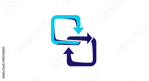 Abstract Concept Indicating Refresh, Synchronization in Digital And Technological Processes