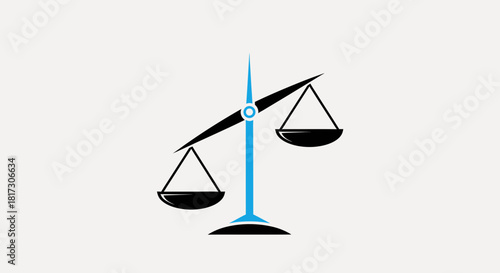 Abstract Concept of Balance and Justice Presented Through Stylish Minimalist Design