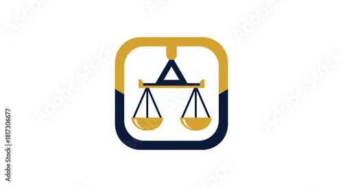 Abstract Concept of Balance and Justice Presented with Iconic Scale Symbol