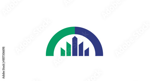 Abstract Company Logo Depicting Architectural Elements Under an Arched Structure