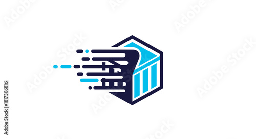 Abstract Company Logo Depicting Speed, Efficiency, and Modern Business Solutions