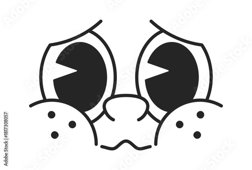 Frightened caricature comic childish face