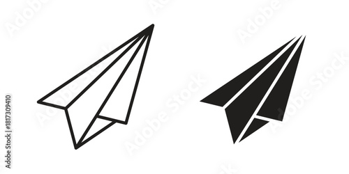 Paper plane icon in line design. Simple icon vector
