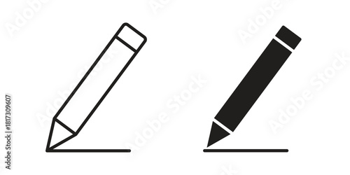 Pencil icon in line design. Simple icon vector