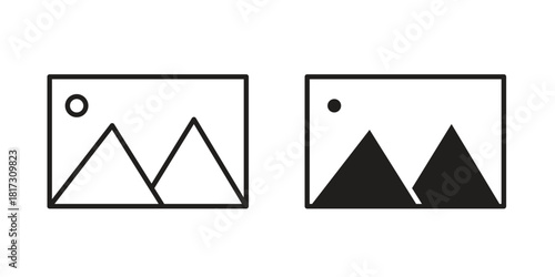 Picture icon in line design. Simple icon vector