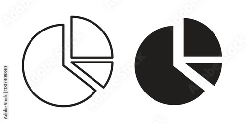 Pie chart icon in line design. Simple icon vector