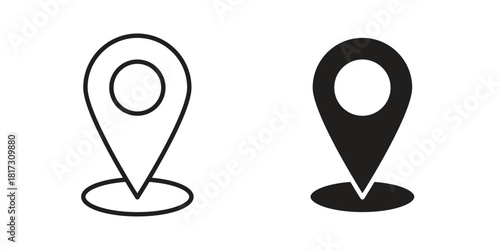 Pin icon in line design. Simple icon vector