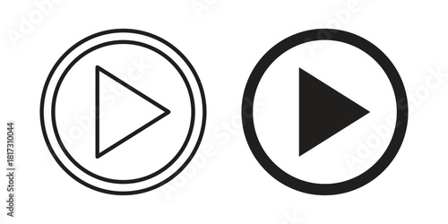 Play button icon in line design. Simple icon vector