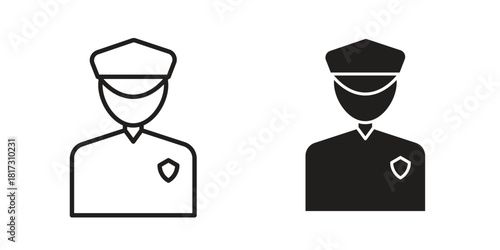 Police icon in line design. Simple icon vector