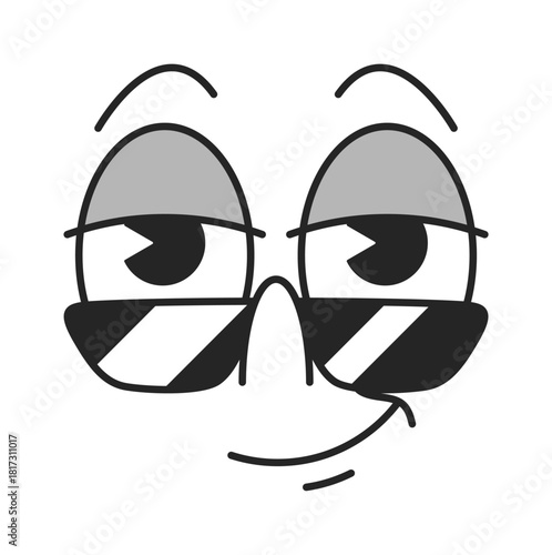 Funky cool comic face caricature