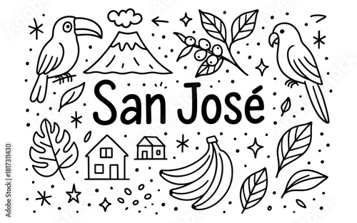 San josé doodle art highlighting culture and nature