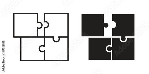 Puzzle piece icon in line design. Simple icon vector