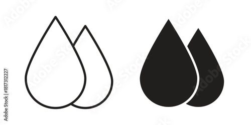 Raindrops icon in line design. Simple icon vector