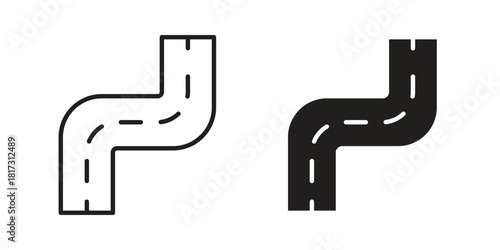 Road icon in line design. Simple icon vector