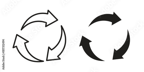 Reuse icon in line design. Simple icon vector