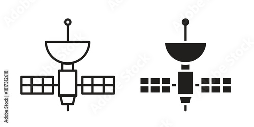 Satellite icon in line design. Simple icon vector
