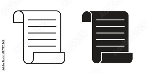 Scroll icon in line design. Simple icon vector