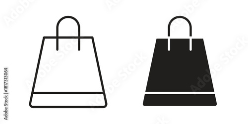 Shopping bag icon in line design. Simple icon vector