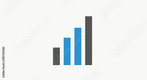 Abstract Data Visualization Icon Indicating Success, Progress Or Growth On A White Background