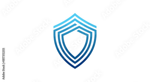 Abstract Digital Protection Icon, Modern Shield And Security Branding Symbolism